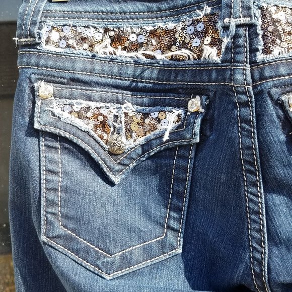 Miss Me JE5731E2L Easy Boot Sequined Jeans - 27 X 33 - Picture 11 of 16